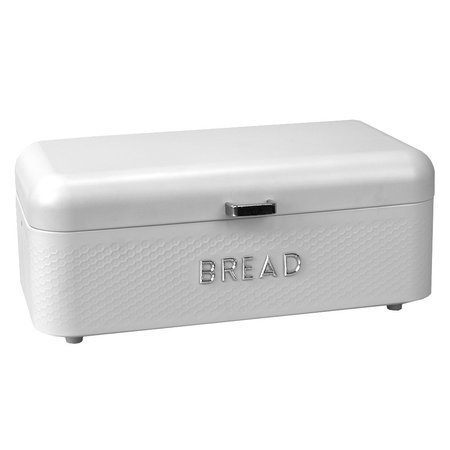 HOME BASICS Soho Metal Bread Box, White BB45938